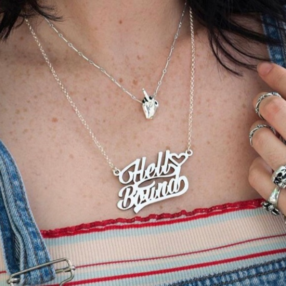 Hell bound Souvenir Jewelry Name Plate Necklace